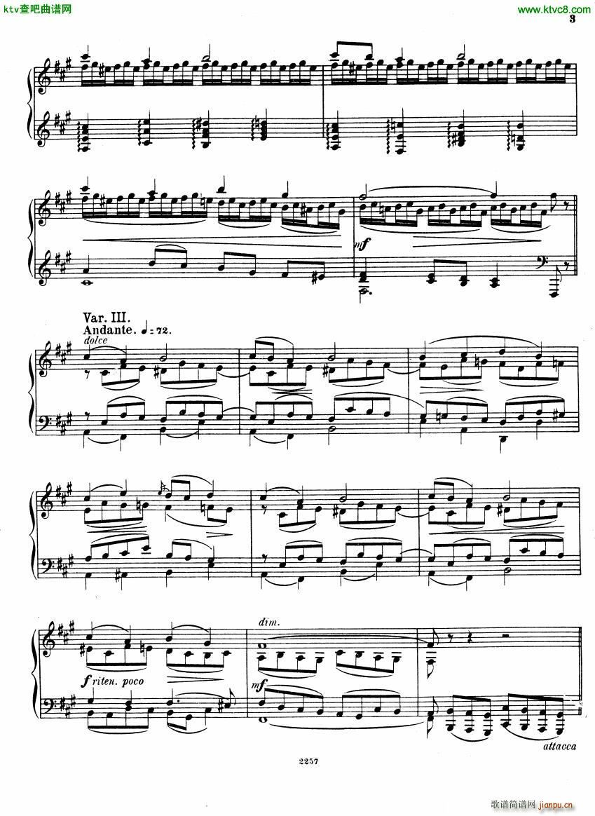 Glazunov Theme et Variations Op 72(����V)3