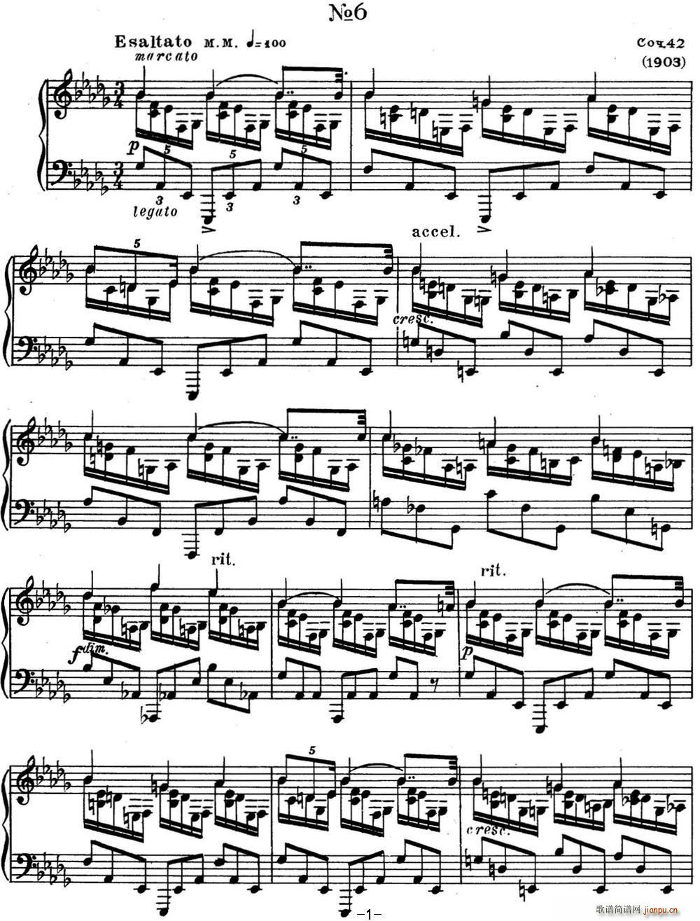 ˹����e ��پ����� Op 42 No 6 Alexander Scriabin Etudes(����V)1