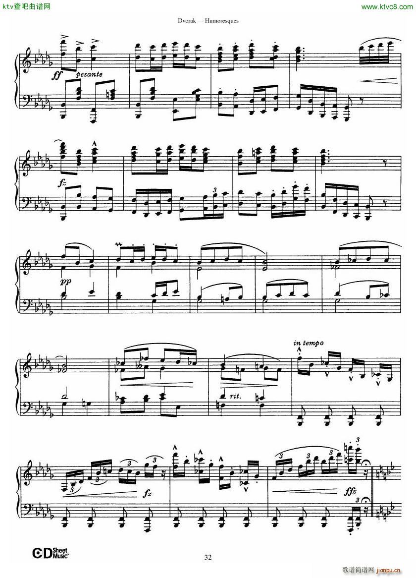 Dvor��k op 101 8 Humoresques(����V)32