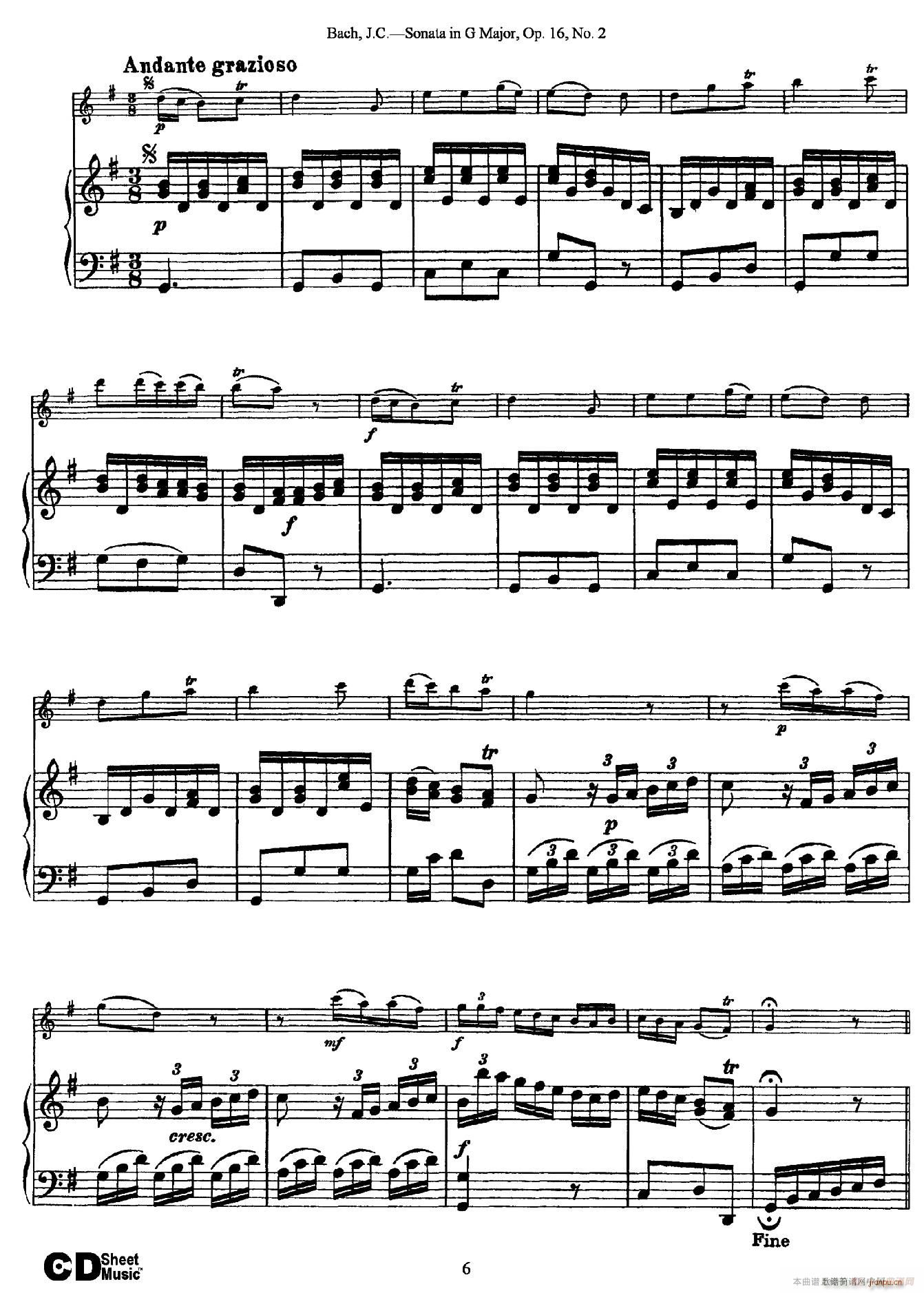 Sonata in D Major Op 16 No 2 ��ٰ���(����V)6