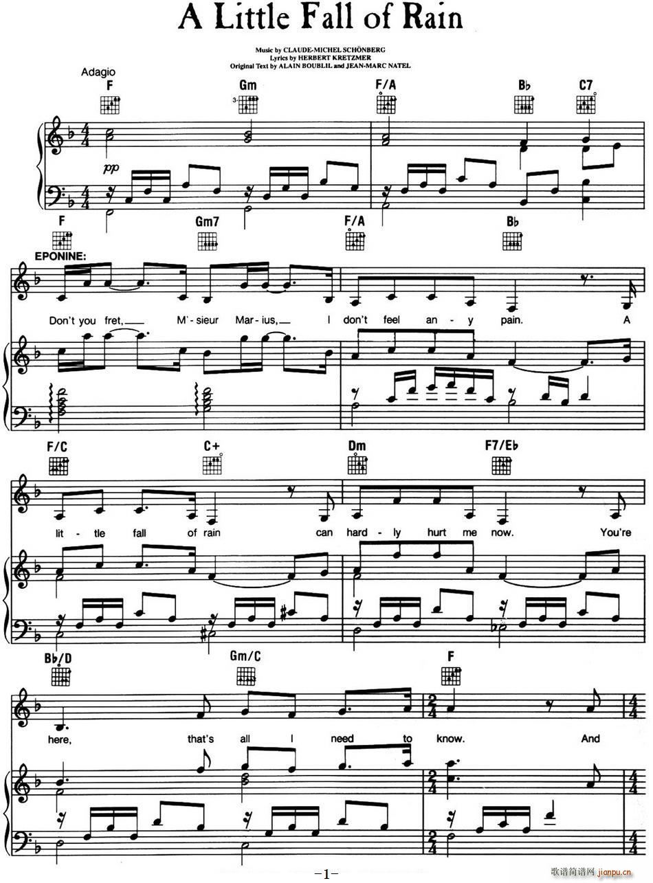 A Little Fall of Rain ����(l�� )�� ���K���� Les Miserables �x��(ʮ�ּ�����)1