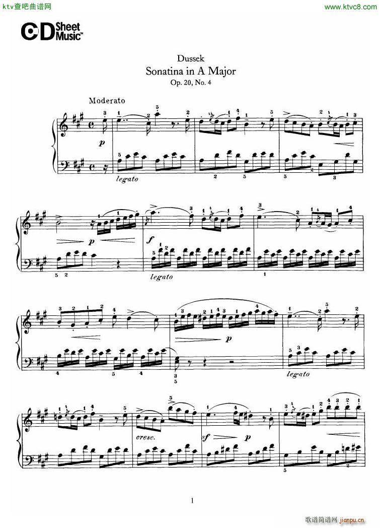 Dussek Sonatina in G Major(����V)20