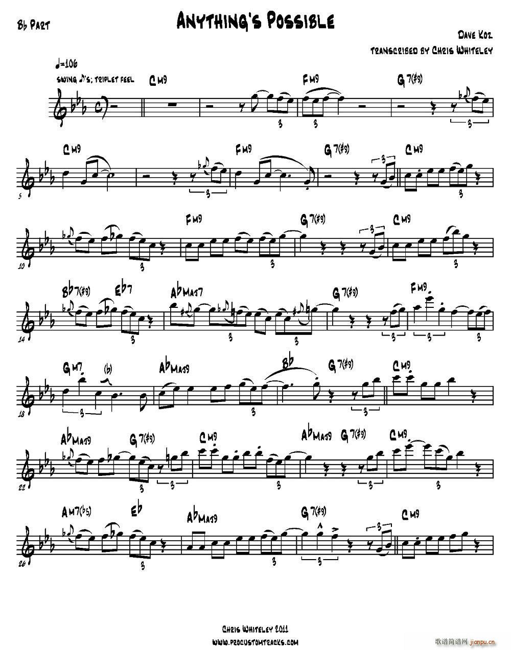 Anything s Possible Bb FLAT(ʮ�ּ�����)1