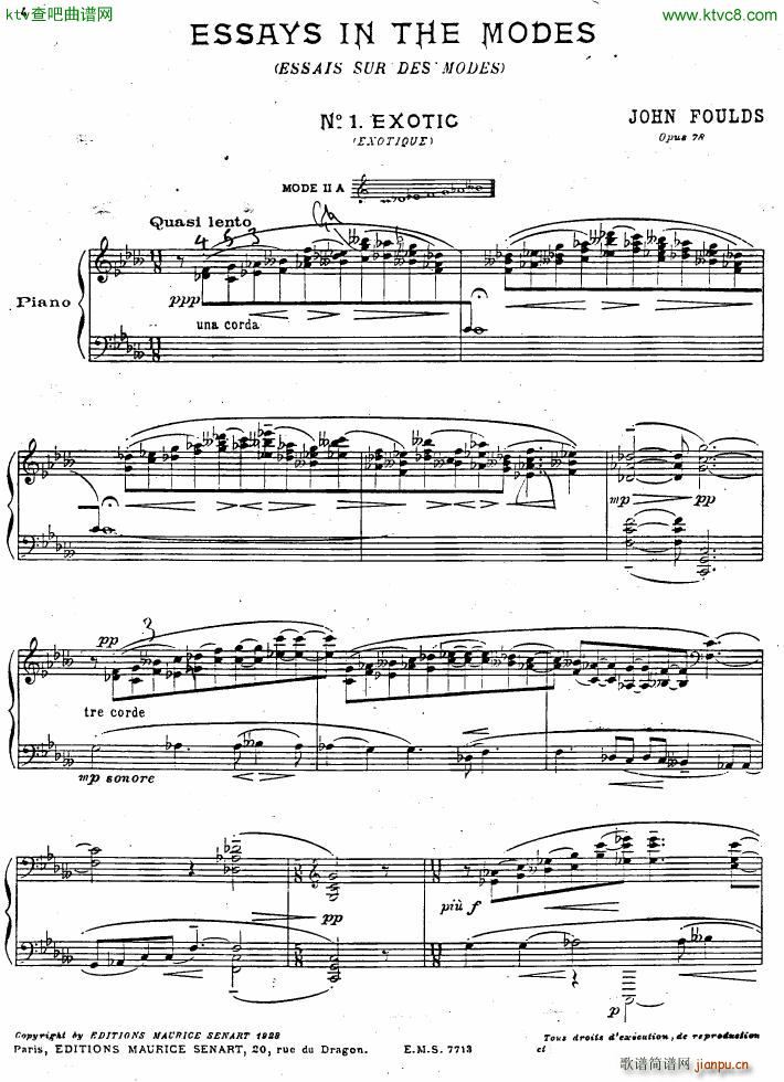 Foulds essays in the modes op 78 nos 1 6(����V)1