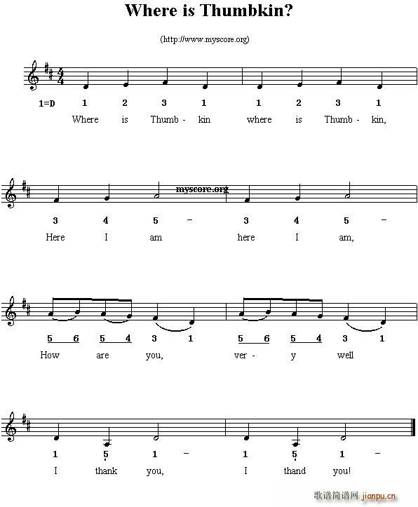 Where is Thumbkin(ʮ�ּ�����)1