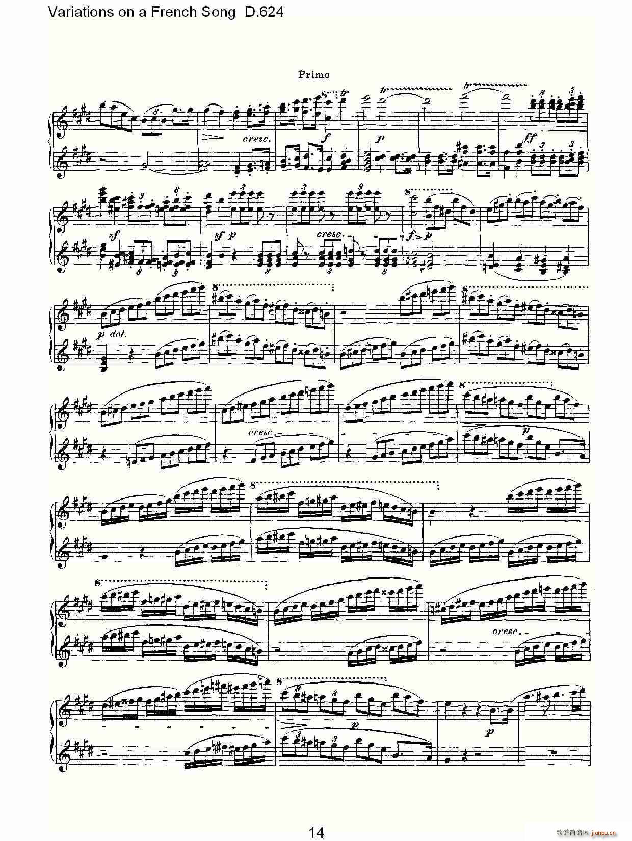Variations on a French Song D.624(ʮ�ּ�����)14