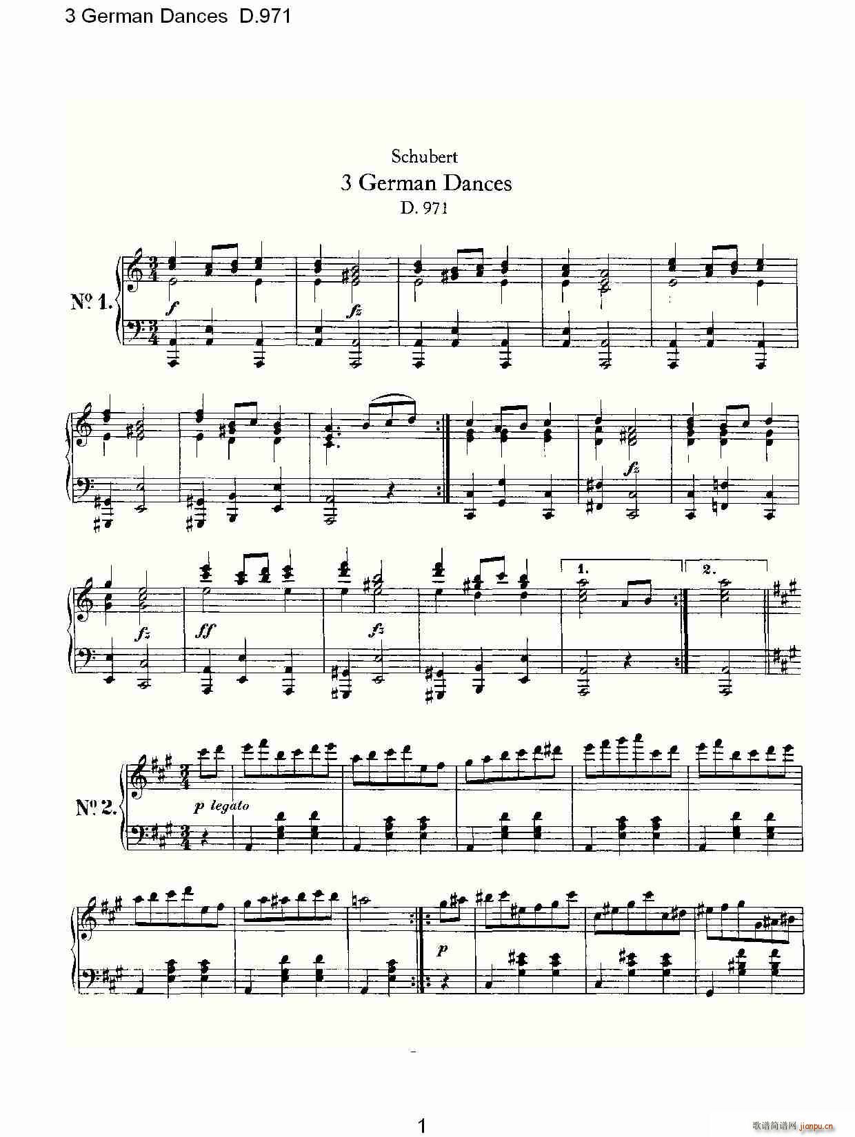 3 German Dances D.971(ʮ�ּ�����)1