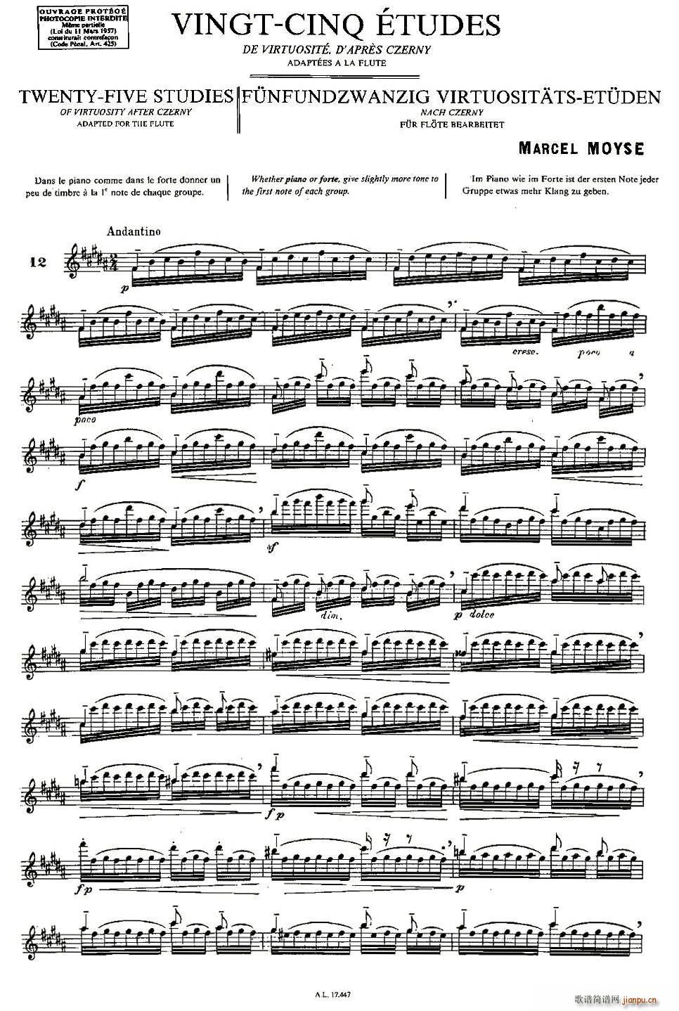Moyse - 25 Studies after Czerny flute(ʮ�ּ�����)1