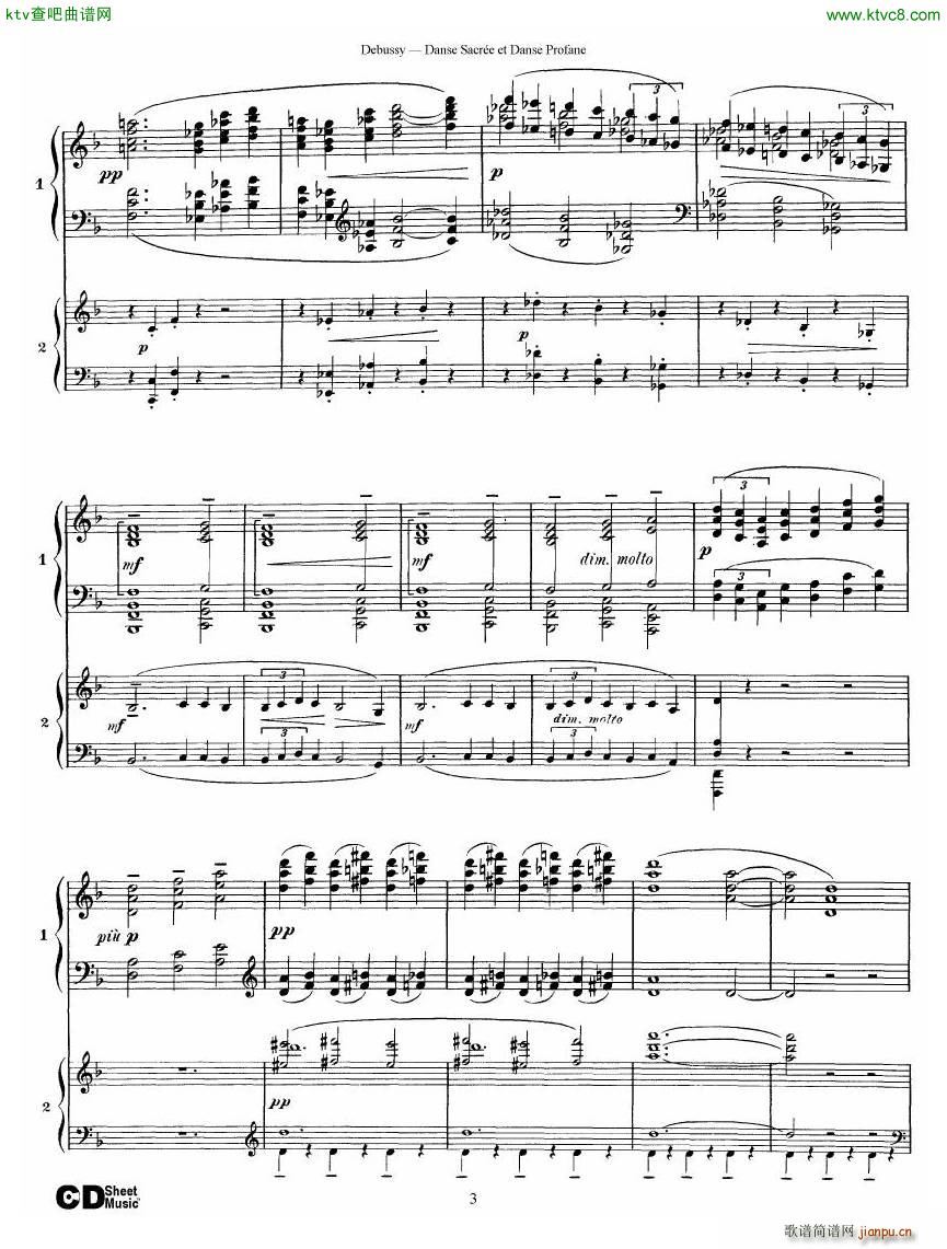 Debussy Danse Sacr��e et Danse Profane 2 Piano s(����V)3