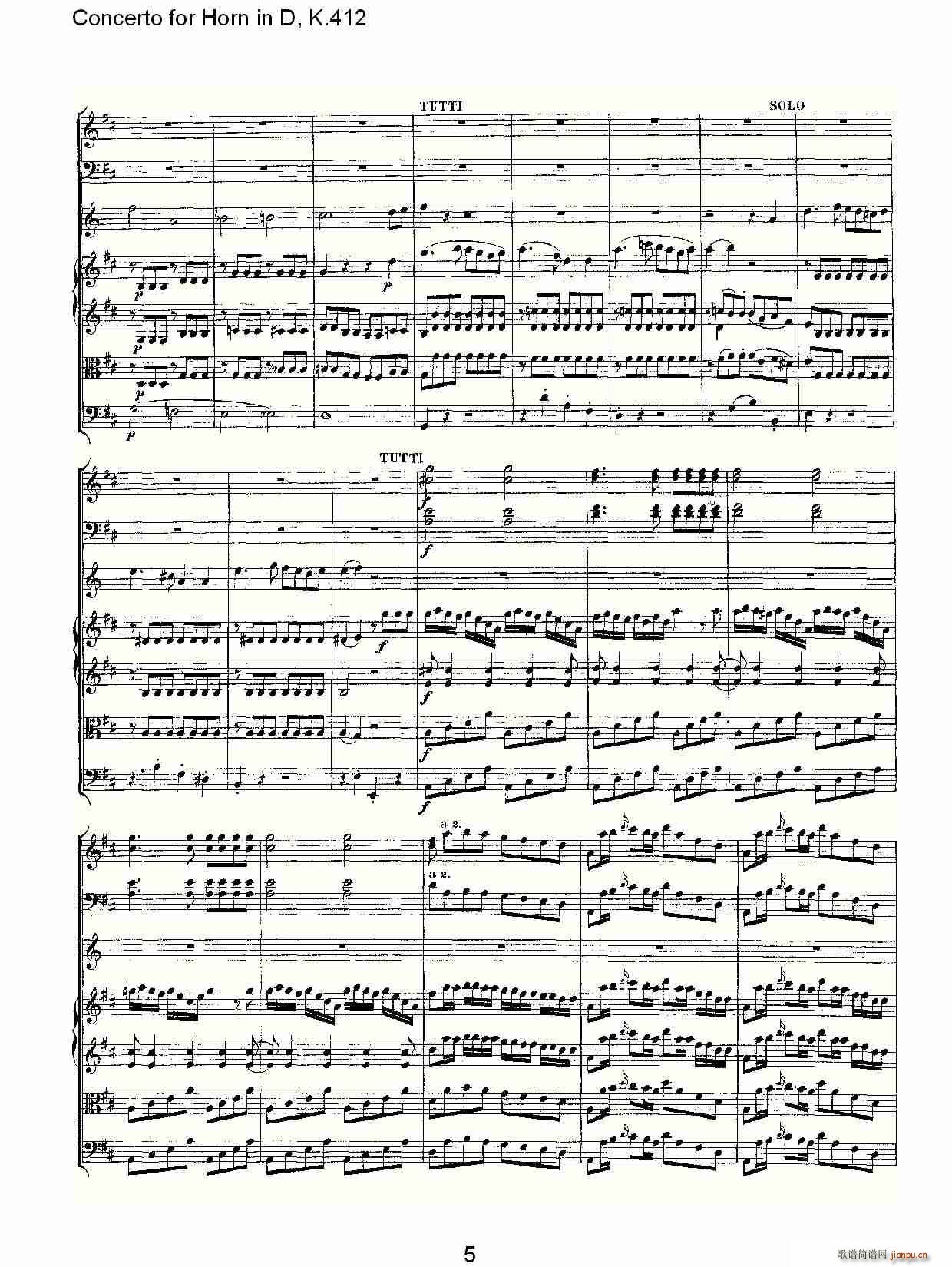 Concerto for Horn in D, K.412(ʮ�ּ�����)5