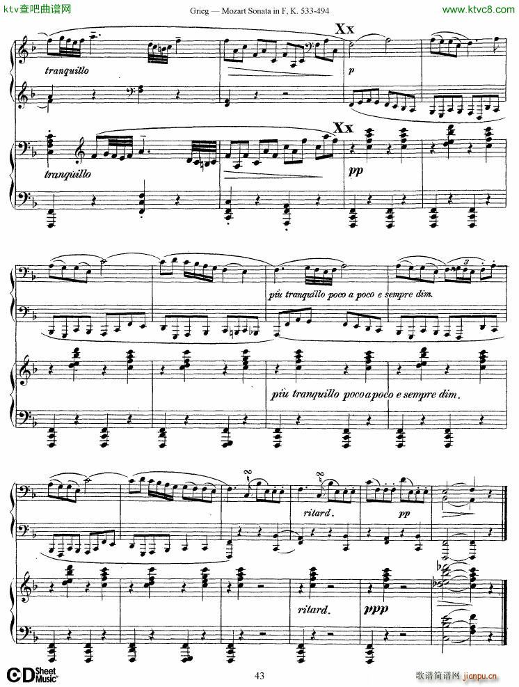 Grieg Sonata K 533 Mozart 2nd Piano Grieg(����V)43