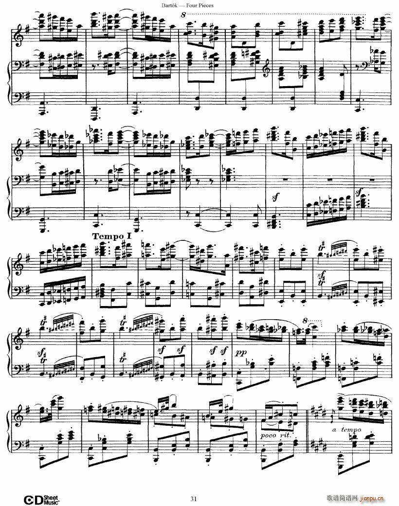 Bartok DD 71 Four Piano Pieces(����V)31