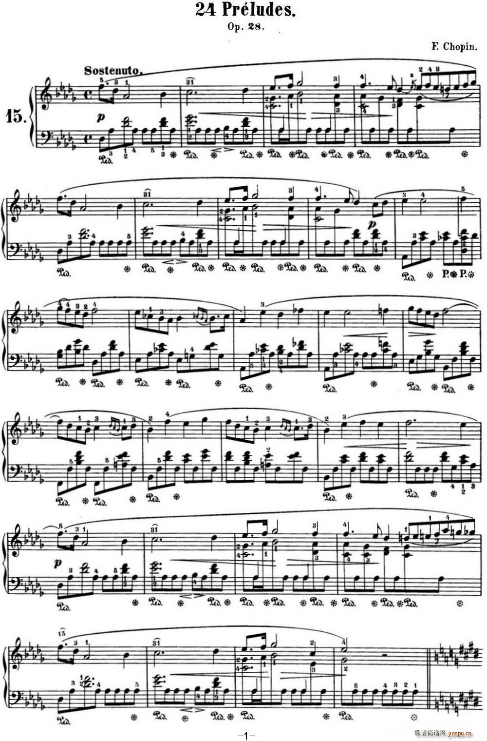 Ф�� 24�����ǰ���� Op 28 No 15 ��D���{ ���(����V)1