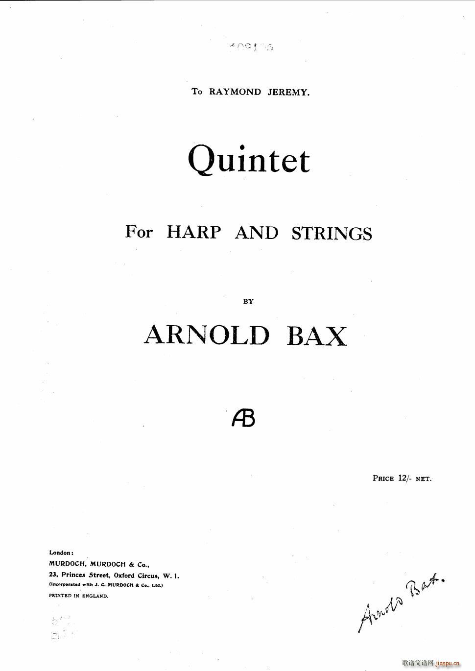 Bax Quintet for Harp and Strings(����V)1