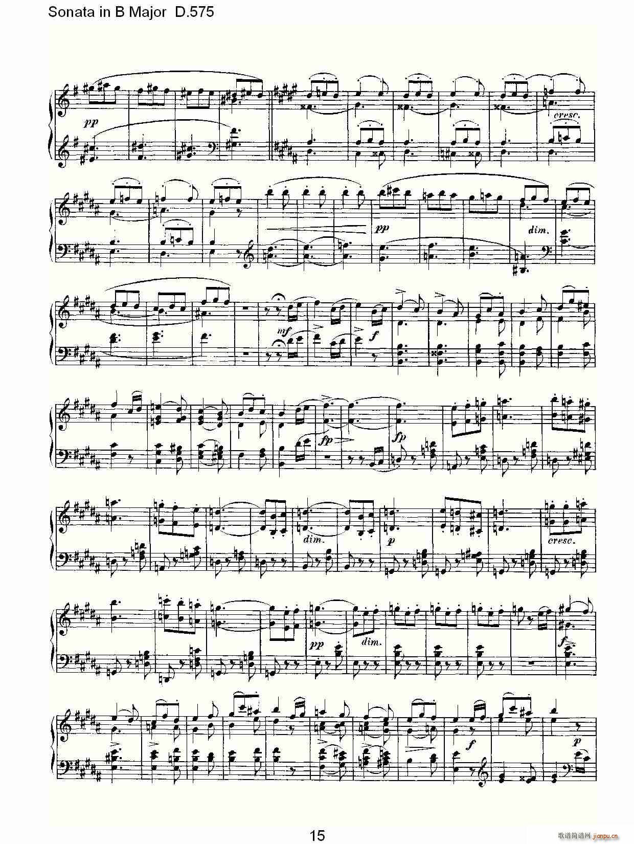Sonata in B Major D.575(ʮ�ּ�����)15