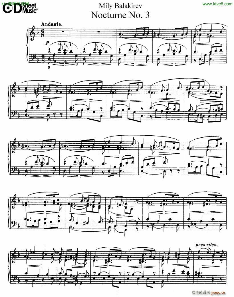 Balakirev Nocturne No 3(����V)1