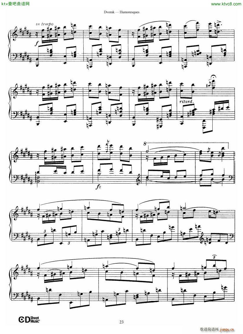 Dvor��k op 101 8 Humoresques(����V)23