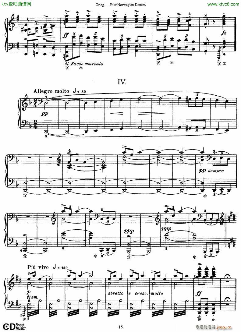 Grieg Four Norwegian Dances(����V)15