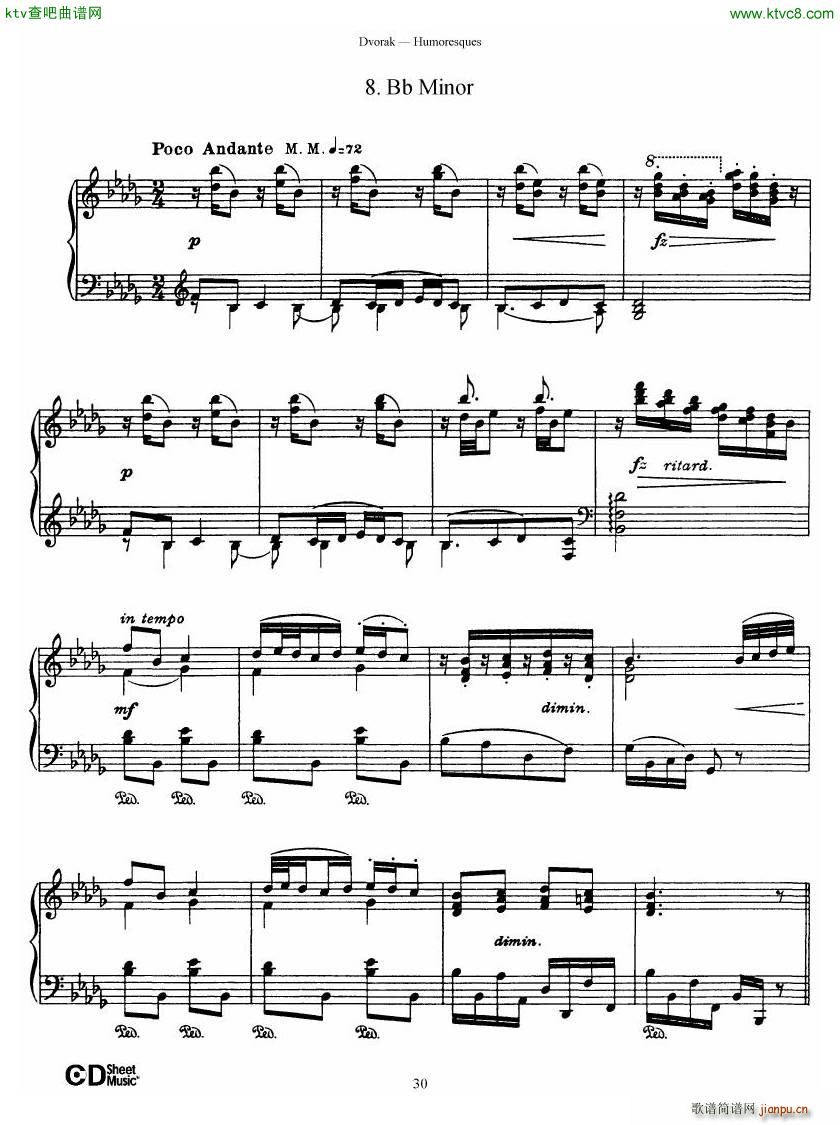 Dvor��k op 101 8 Humoresques(����V)30