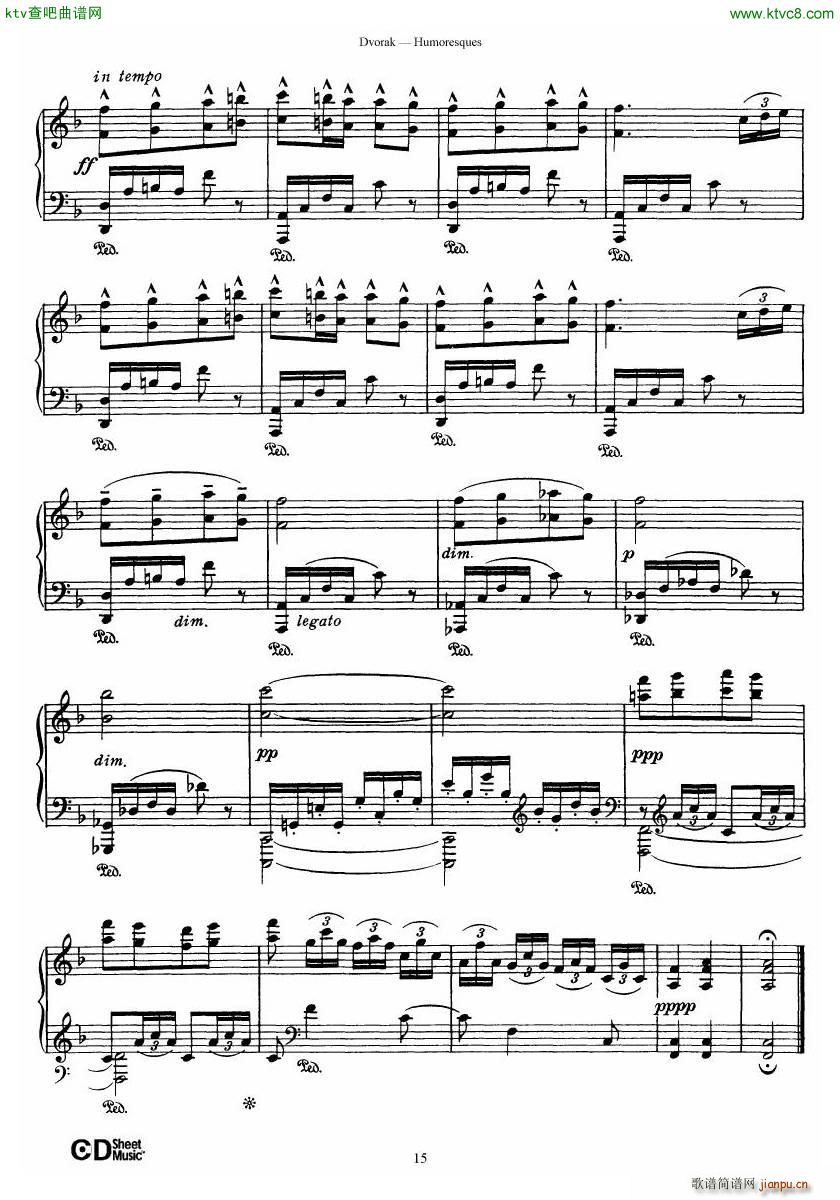 Dvor��k op 101 8 Humoresques(����V)15