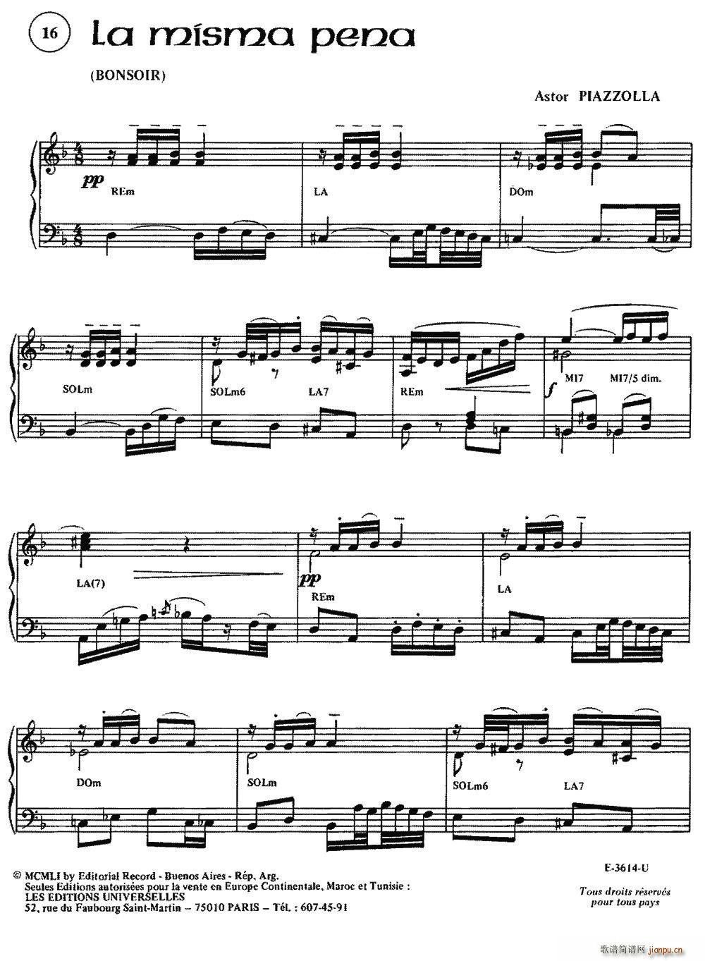 Piazzolla�ϼ� 16 La Misma Pena(���L(f��ng)���V)1