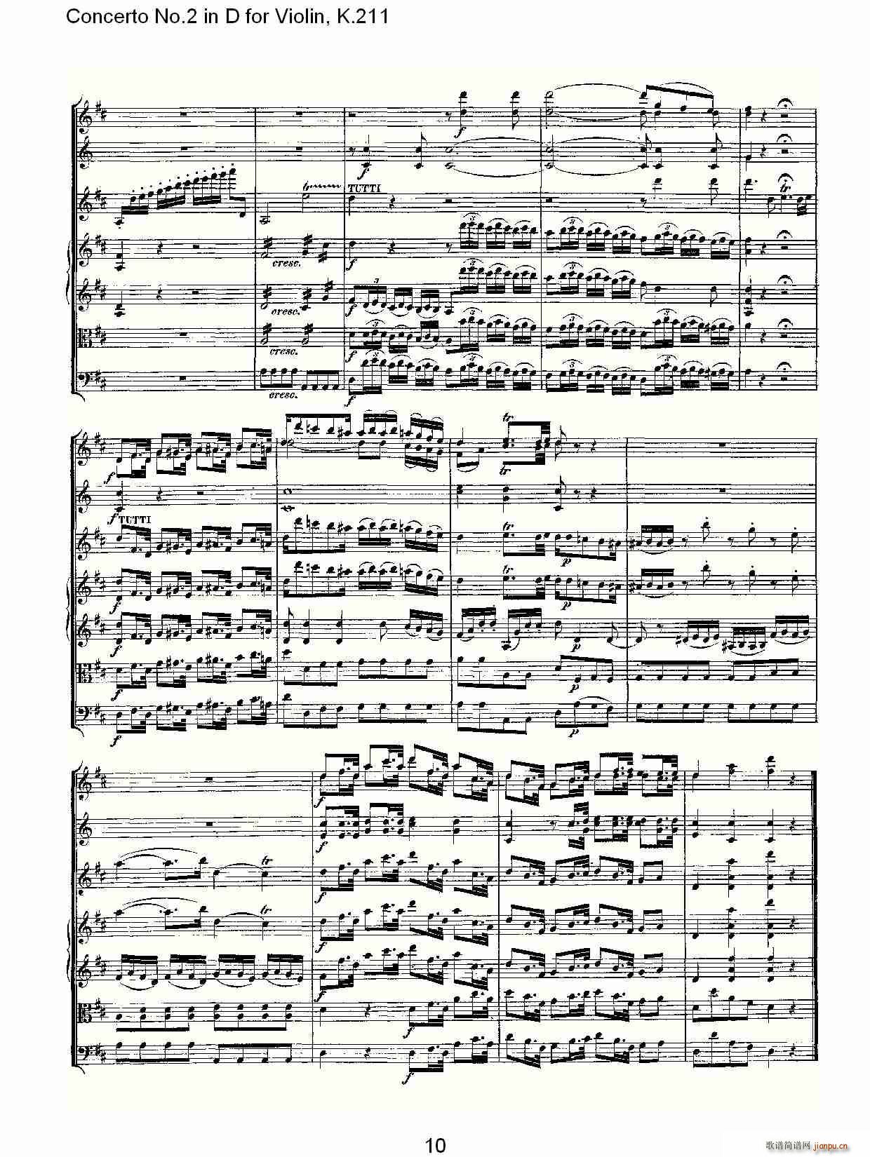 Concerto No.2 in D for Violin, K.211(С�����V)10
