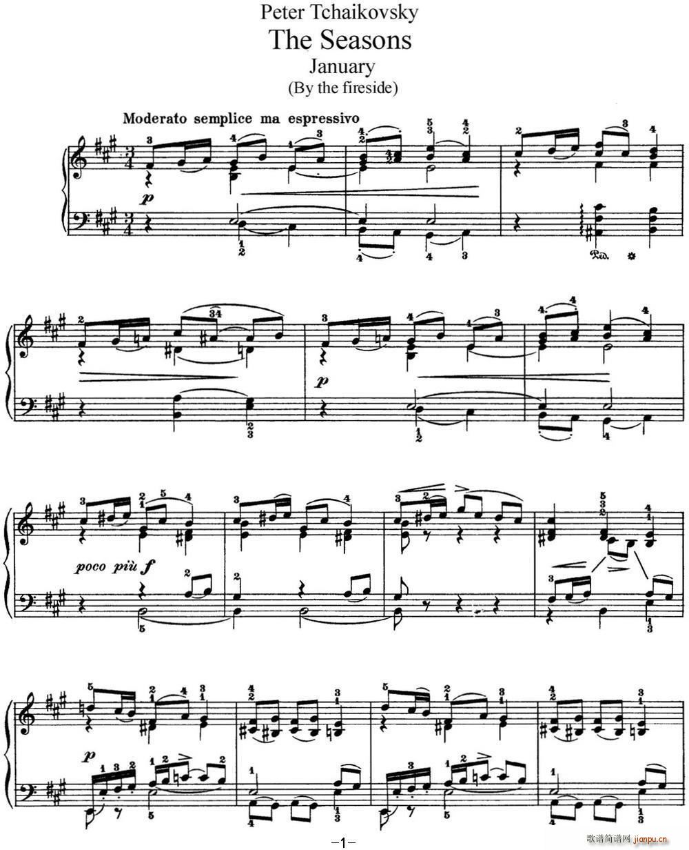 ��ɷ�˹�� �ļ� 1�� �ڠt߅ A���{ At the Fireside A major(����V)1