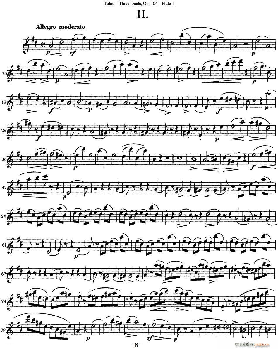 �D¶�����L(ch��ng)�Ѻ�(ji��n)��������Op 104 Flute 1 NO 2(�Ѻ��V)1