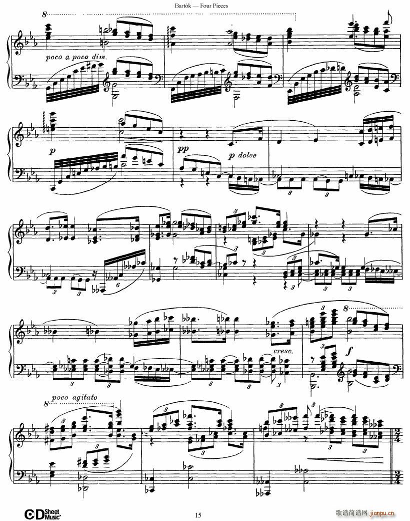 Bartok DD 71 Four Piano Pieces(����V)15