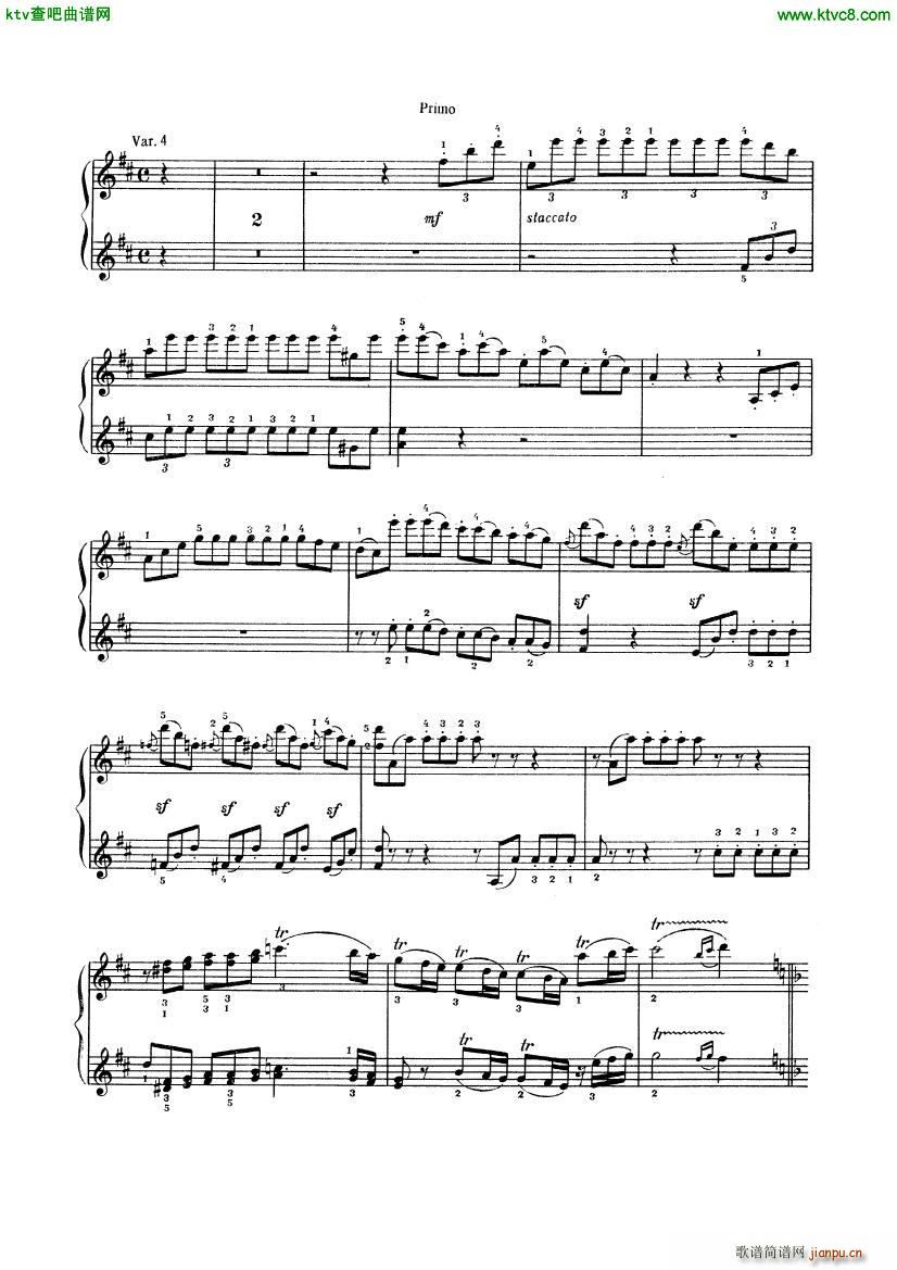 Beethoven op 74 Six Variations 4 hands(����V)8