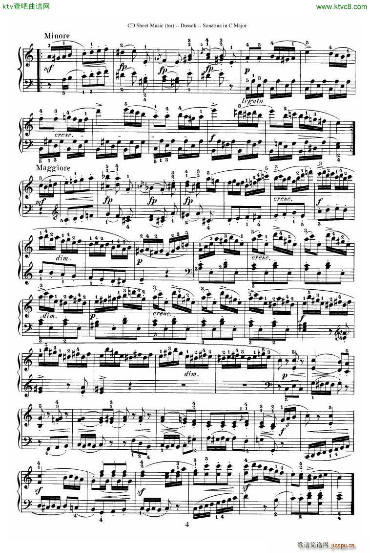 Dussek Sonatina in G Major(����V)29