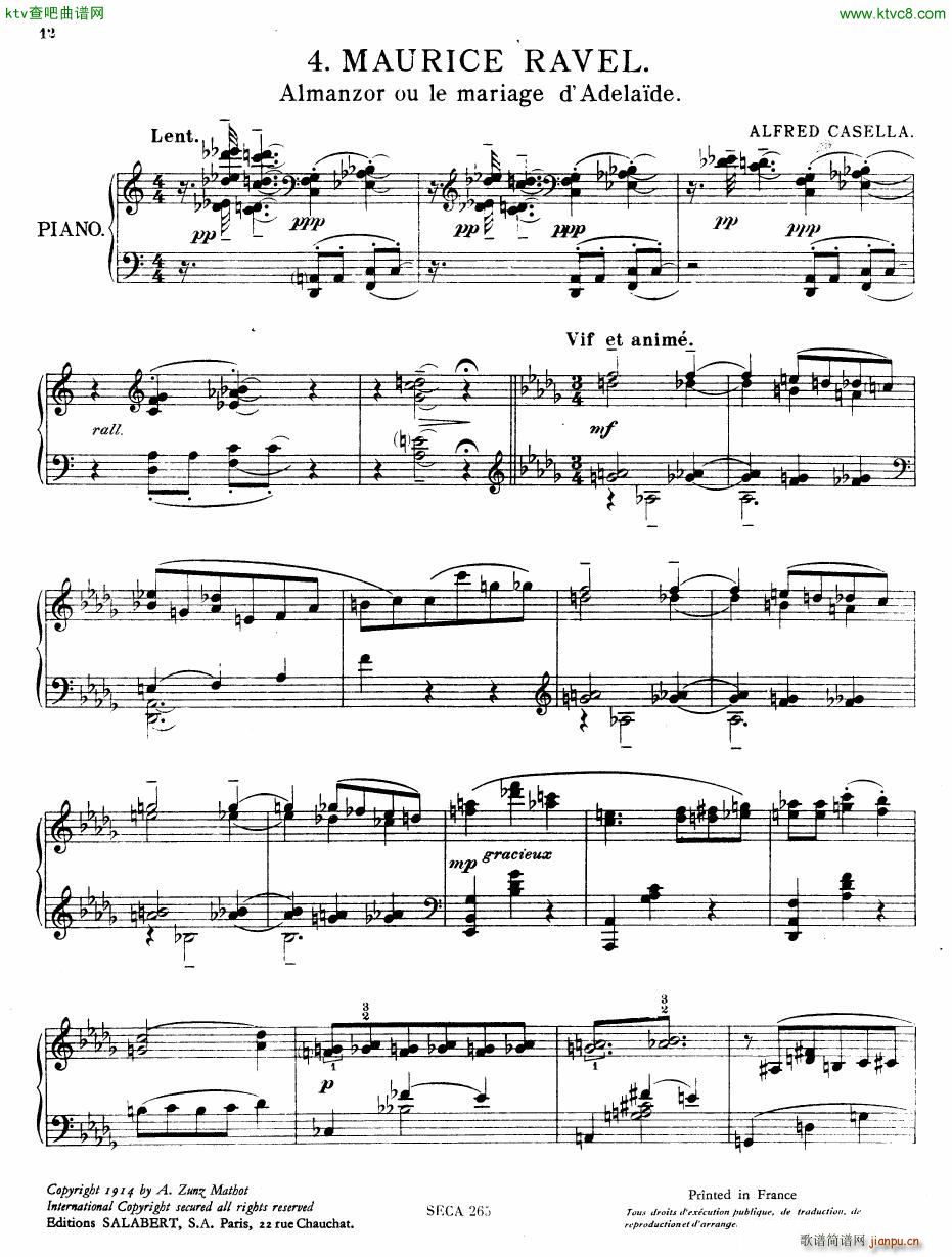 Casella �� La Mani��re de Maurice Ravel piano(����V)1