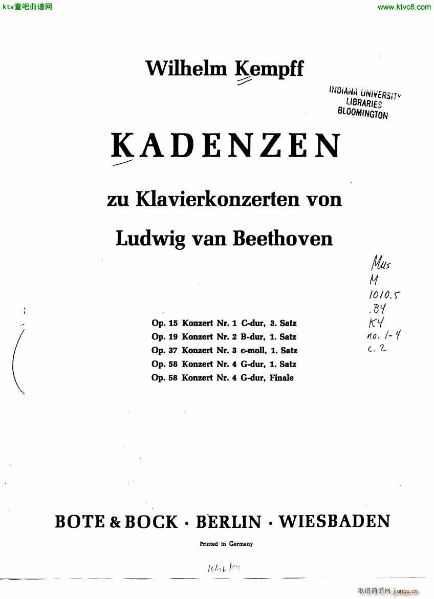 Kempff Beethoven Kadenzen(����V)1