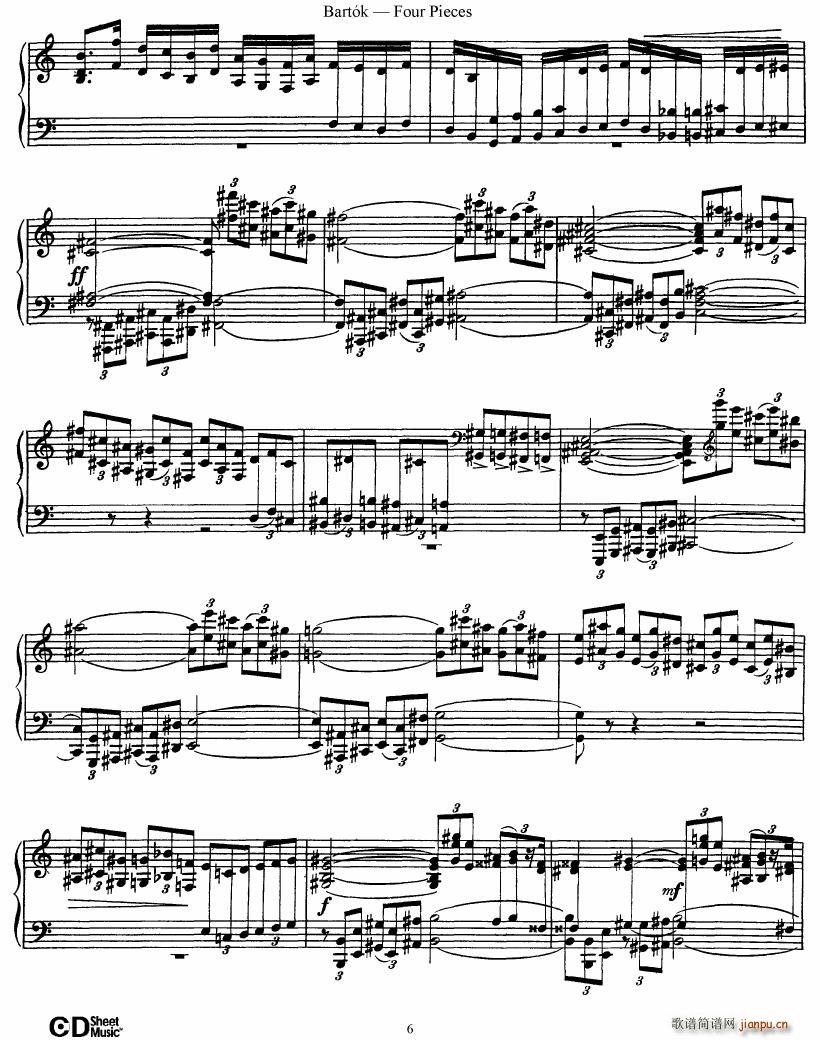 Bartok DD 71 Four Piano Pieces(����V)6