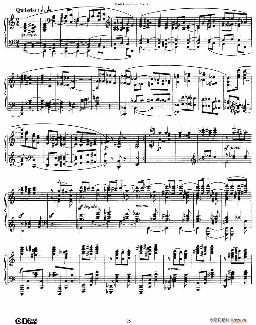 Bartok DD 71 Four Piano Pieces(����V)25