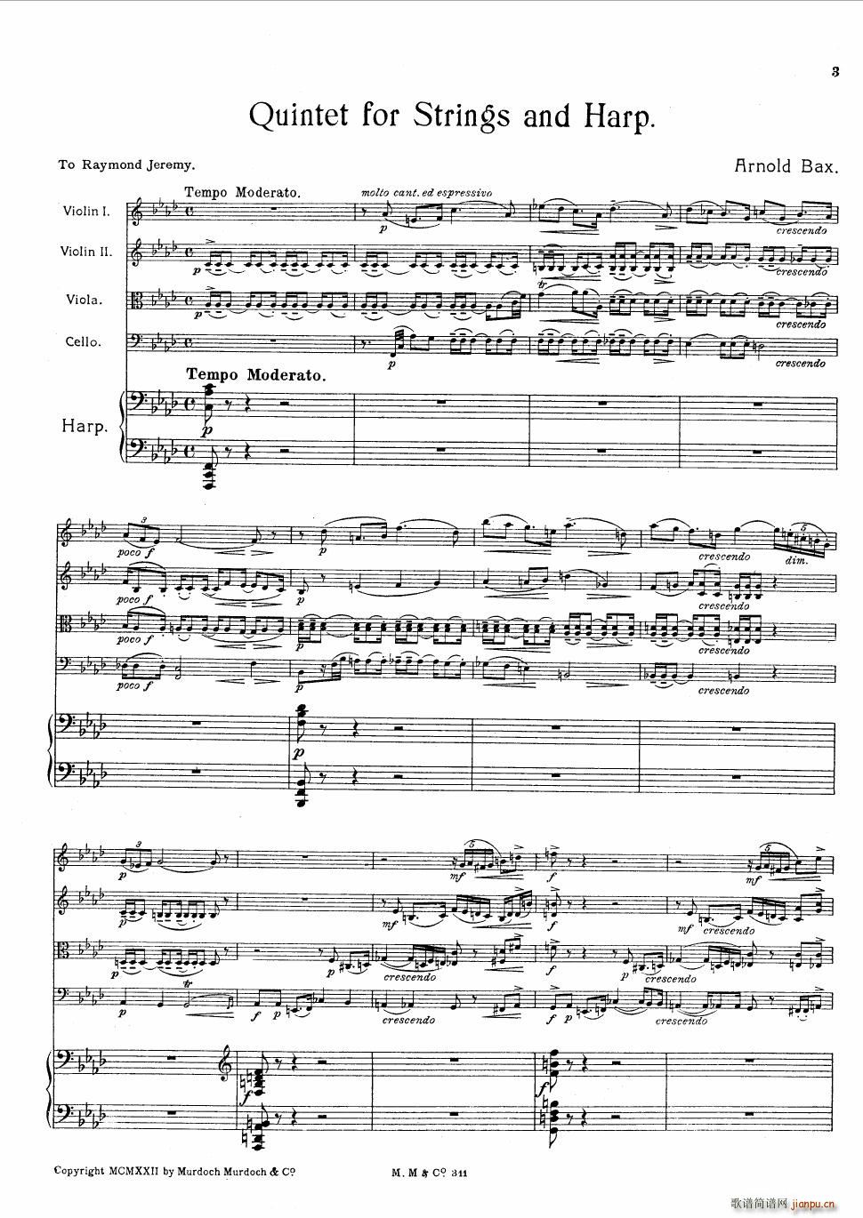 Bax Quintet for Harp and Strings(����V)3