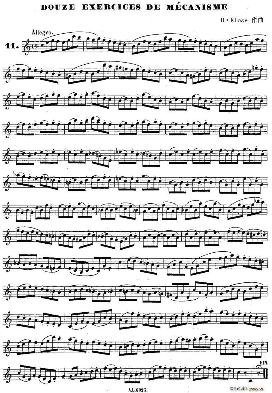 H Klose������ douze exercices de mecanisme 11(ʮ�ּ�����)1