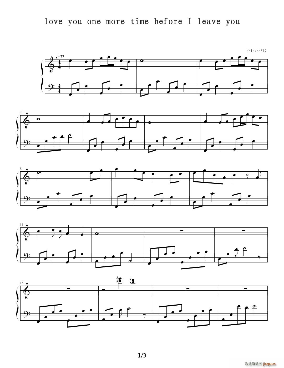 love you one more time before I leave you C�{(����V)1