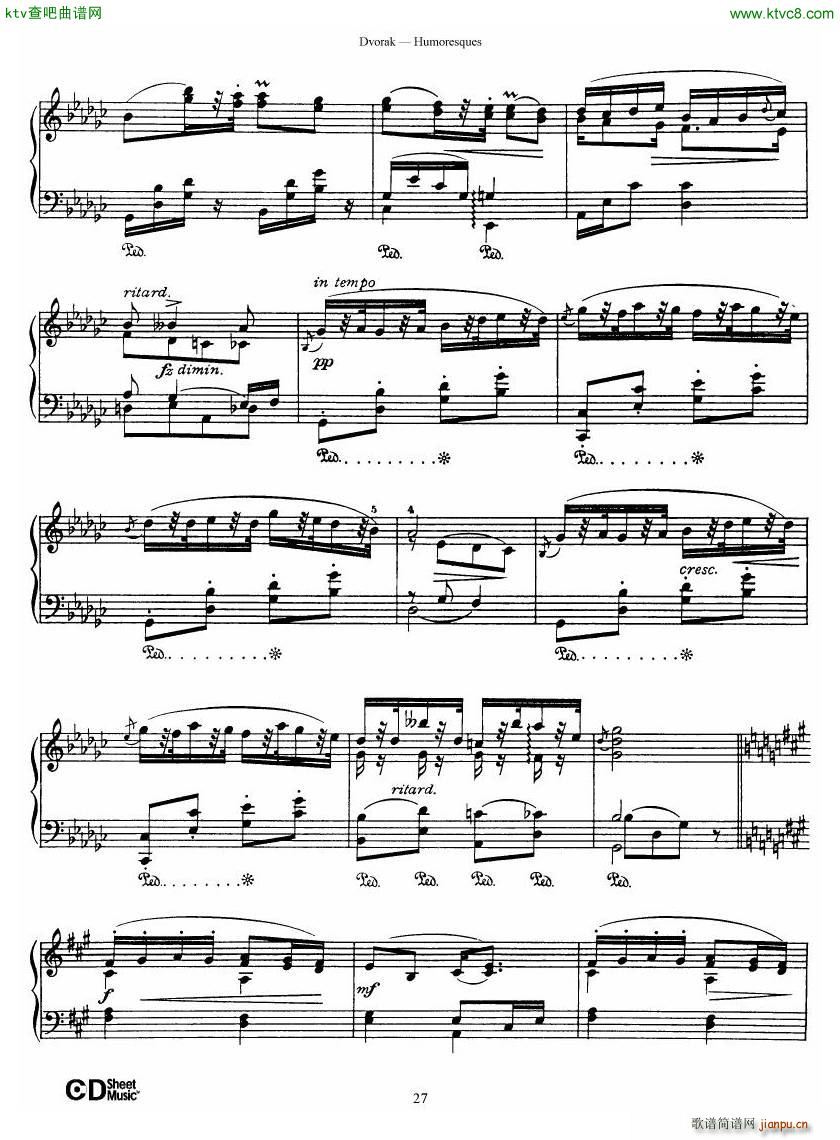 Dvor��k op 101 8 Humoresques(����V)27