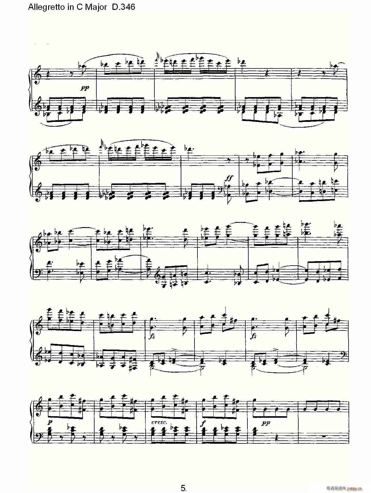 Allegretto in C Major D.346(ʮ�ּ�����)5