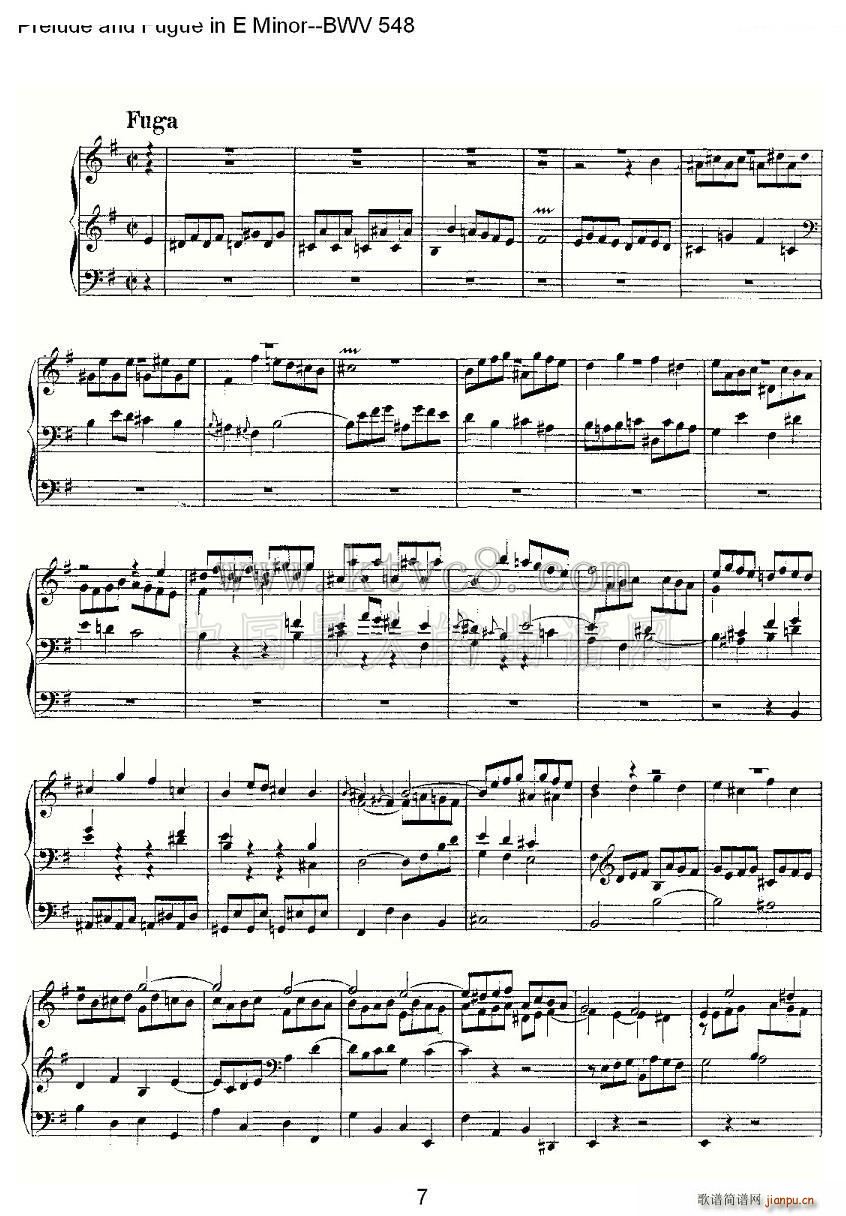 Prelude and Fugue in E Minor BWV 548 ���L(f��ng)���V(ʮ�ּ�����)7