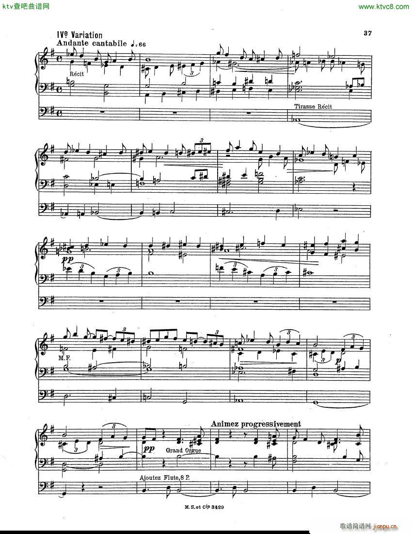 Berthier Paul Variations pour Grand orgue(����V)8