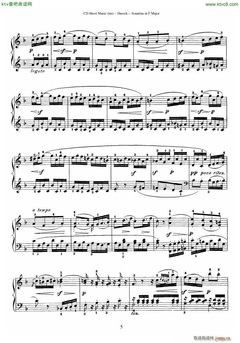 Dussek Sonatina in G Major(����V)16