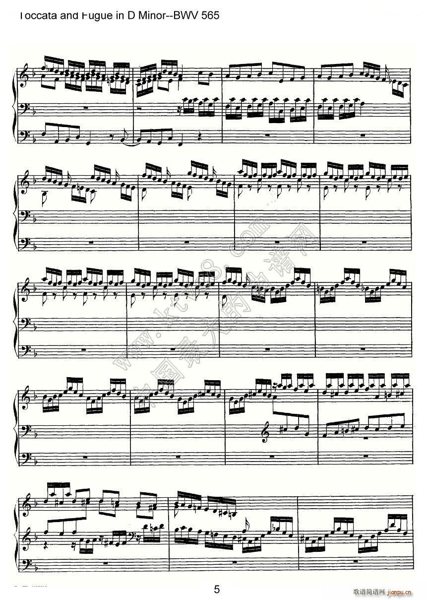 Toccata and Fugue in D Minor BWV 565 ���L(f��ng)���V(ʮ�ּ�����)5