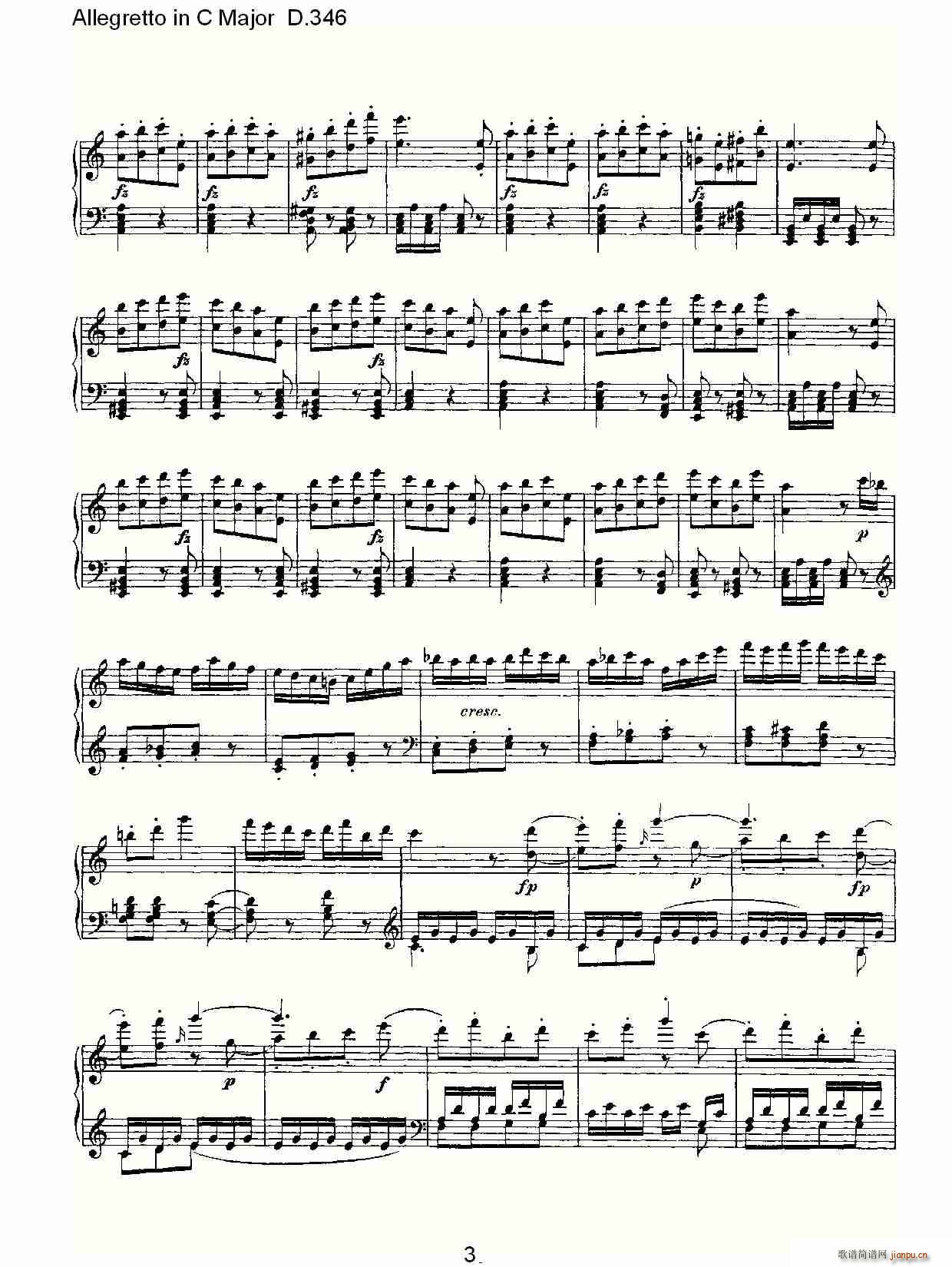 Allegretto in C Major D.346(ʮ�ּ�����)3