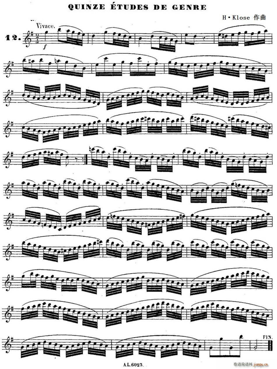 H Klose������ Quinze etudes de genre 12(ʮ�ּ�����)1