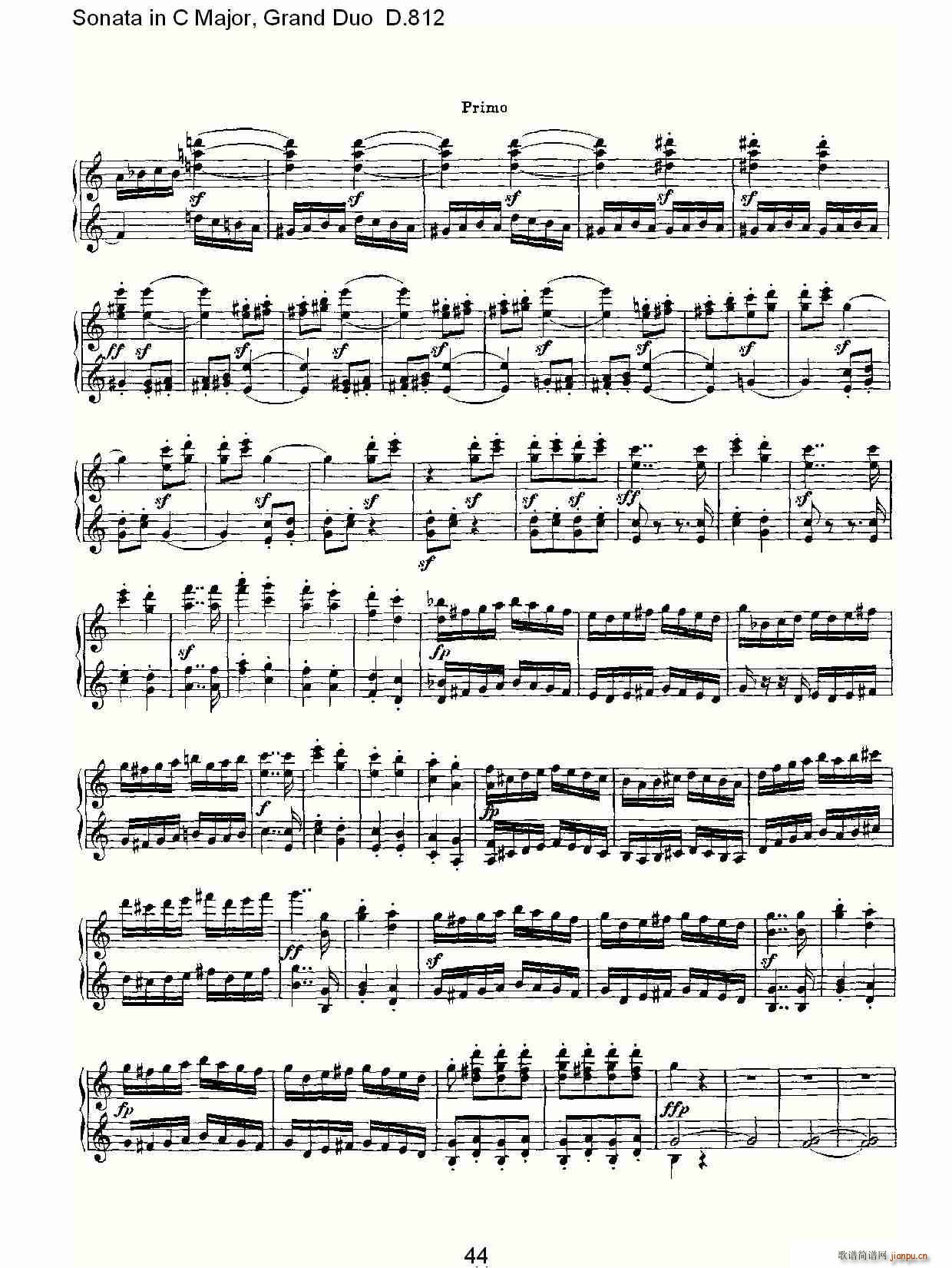Sonata in C Major, Grand Duo D.812(���V)14