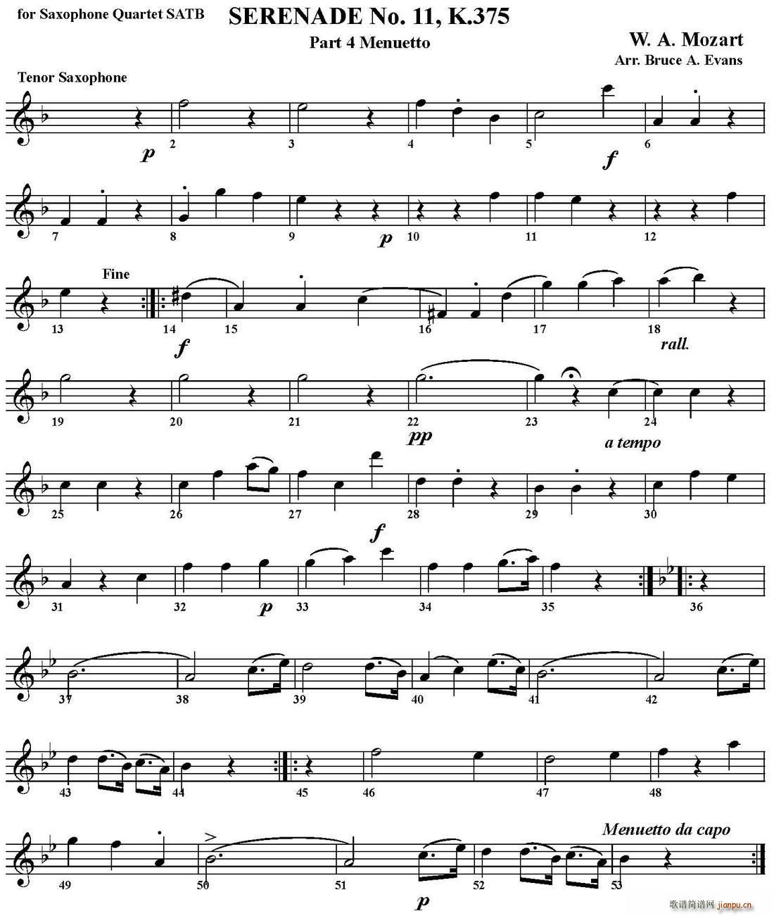 SERENADE No 11 K 375 Part 4 Menuetto ������ �������_��˹(���V)1