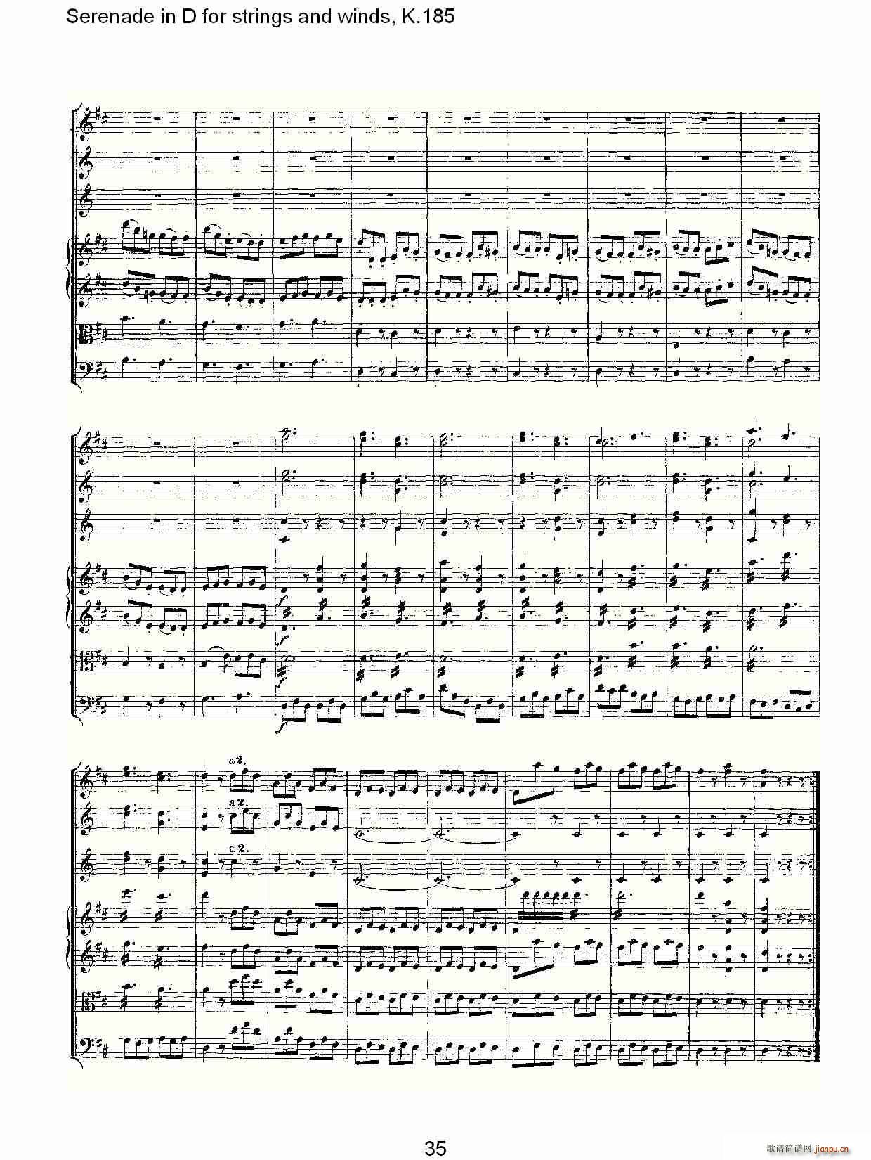 Serenade in D for strings and winds, K.185(ʮ�ּ�����)35