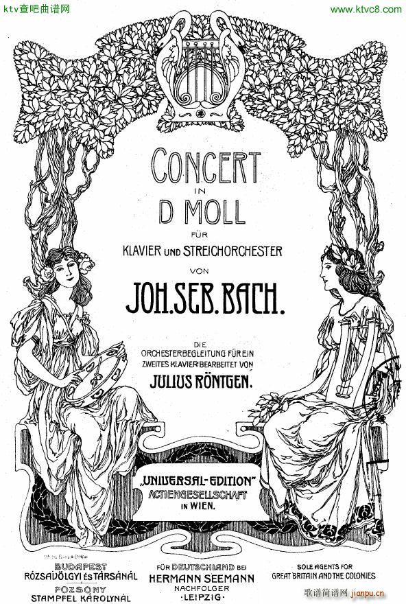 Bach JS BWV 1052 Keyboard Concerto in d ed R ntgen(����V)1